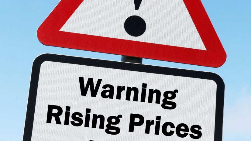 Znak ostrzegawczy o podwyżkach cen